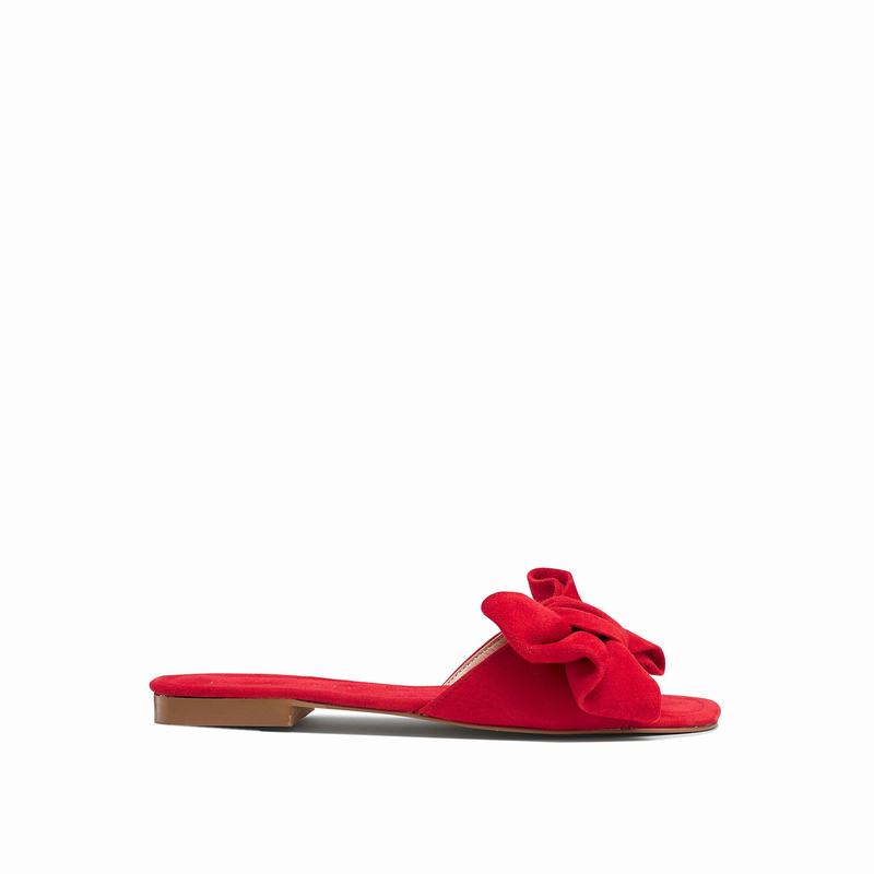 Russell & Bromley Minnie Womens Bow Trim Sandals Red |DLC7064SO|